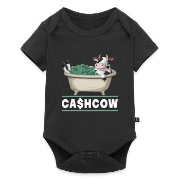 Cash Cow für einen Investor Anleger Sparer - Baby Premium Kurzarmbody - Schwarz - Vorne