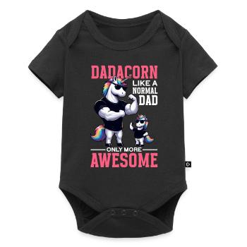 Dadacorn Unicorn Dad Dad Father's Day Daughter - Baby Premium short-sleeve bodysuit - black - Front