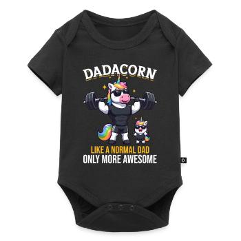 Dadacorn Unicorn Dad Dad Father's Day Daughter - Baby Premium short-sleeve bodysuit - black - Front