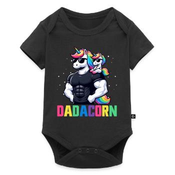 Dadacorn Unicorn Dad Dad Father's Day Daughter - Baby Premium short-sleeve bodysuit - black - Front