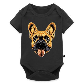 Bouledogue français motif chien bouledogues dogue allemand - Body à manches courtes Premium Bébé - noir - Devant