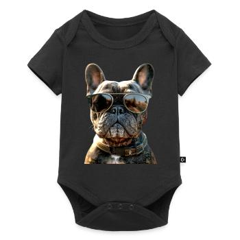Bouledogue français motif chien bouledogues dogue allemand - Body à manches courtes Premium Bébé - noir - Devant