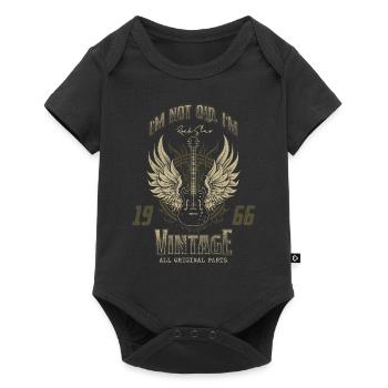 Ich bin nicht alt, ich bin Vintage Retro 1966 Gitarrist - Baby Premium Kurzarmbody - Schwarz - Vorne