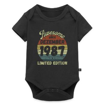 Awesome since December 1987 - Geburtstag - Baby Premium Kurzarmbody - Schwarz - Vorne