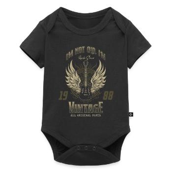 Ich bin nicht alt, ich bin Vintage Retro 1988 Gitarrist - Baby Premium Kurzarmbody - Schwarz - Vorne