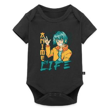 L’anime est la vie - Body à manches courtes Premium Bébé - noir - Devant