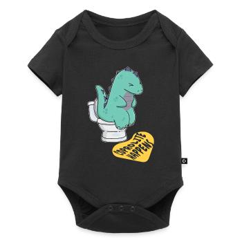 Coprolite Happens Koprolith Fossilien - Baby Premium Kurzarmbody - Schwarz - Vorne