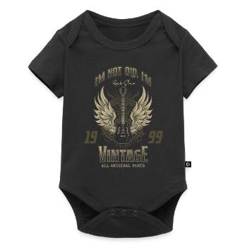 Ich bin nicht alt, ich bin Vintage Retro 1999 Gitarrist - Baby Premium Kurzarmbody - Schwarz - Vorne