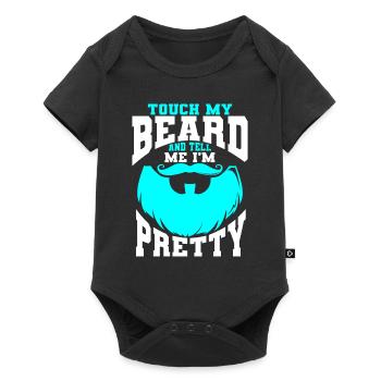 Citation de barbe, Touche ma barbe et dis-moi que je suis jolie - Body à manches courtes Premium Bébé - noir - Devant