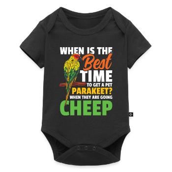 When Is The Best Time To Get A Pet Parakeet - Baby Premium Kurzarmbody - Schwarz - Vorne