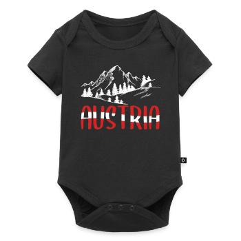 Autriche Vacances Aigle Alpes Montagnes Cadeau - Body à manches courtes Premium Bébé - noir - Devant