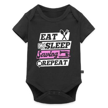 Sewing Lover Seamstress - Eat Sleep Sewing Repeat - Baby Premium Kurzarmbody - Schwarz - Vorne