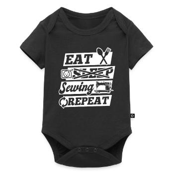 Eat Sleep Sewing Repeat - Sewing Lover Seamstress - Baby Premium Kurzarmbody - Schwarz - Vorne