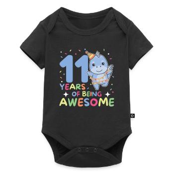 Dino pour ses 11 ans enfants de onze ans - Body à manches courtes Premium Bébé - noir - Devant