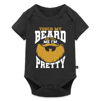 Citation de barbe, Touche ma barbe et dis-moi que je suis jolie - Body à manches courtes Premium Bébé - noir - Devant