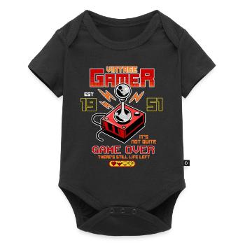 Vintage Gamer depuis 1951 Drôle d’anniversaire Jeux - Body à manches courtes Premium Bébé - noir - Devant