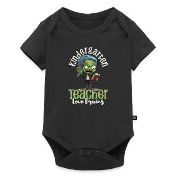 Kindergarten Teacher Loves Brains - Baby Premium short-sleeve bodysuit - black - Front