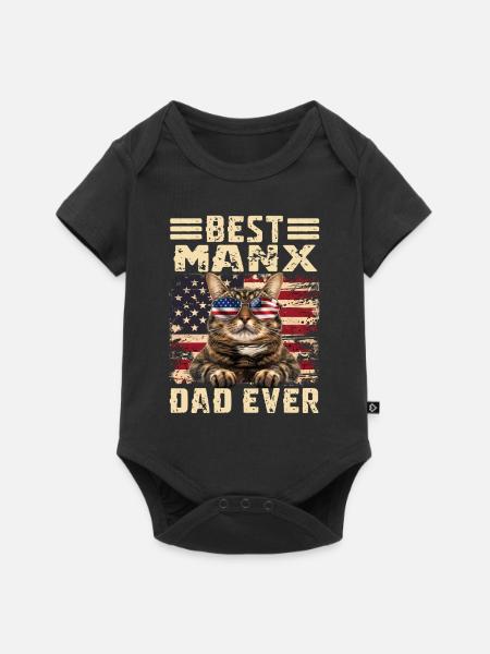 Manx Papa - Baby Premium Kurzarmbody - Schwarz