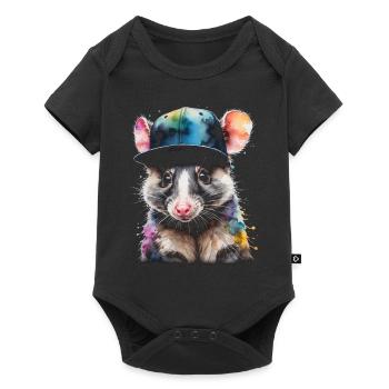 Opossum Snapback Cap Cool Tier Design Print - Baby Premium short-sleeve bodysuit - black - Front