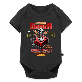 Vintage Gamer Since 1973 Funny Birthday Gaming - Baby Premium short-sleeve bodysuit - black - Front