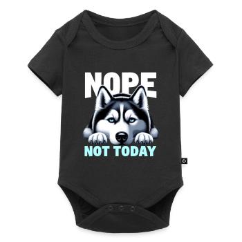 Nope Not Today Lazy Husky - Body à manches courtes Premium Bébé - noir - Devant