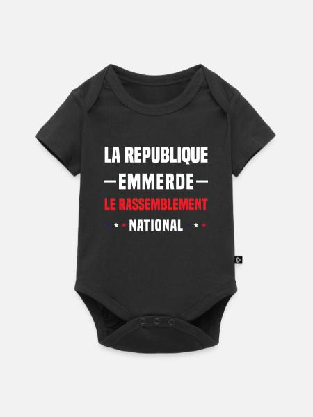 la republique emmerde le rassemblement national - Body à manches courtes Premium Bébé - noir
