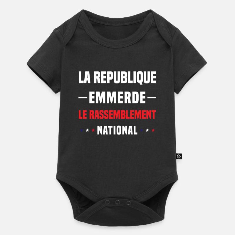 la republique emmerde le rassemblement national - Body à manches courtes Premium Bébé - noir