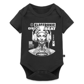Futuristic techno t-shirt with sci-fi design - Baby Premium short-sleeve bodysuit - black - Front