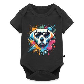 Vêtements drôles pour chiens – Mode tendance pour chiens - Body à manches courtes Premium Bébé - noir - Devant