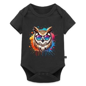 Funny Owl Clothing – Trendy Fashion for - Baby Premium short-sleeve bodysuit - black - Front