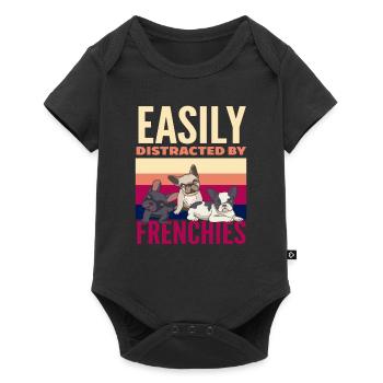 Race de chien Bouledogue français dicton - Body à manches courtes Premium Bébé - noir - Devant