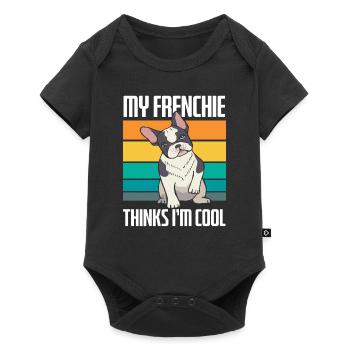 Bouledogue français Chiens rétro - Body à manches courtes Premium Bébé - noir - Devant