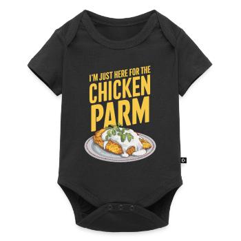 Je suis juste ici pour le poulet parme - Body à manches courtes Premium Bébé - noir - Devant