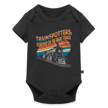 Trainspotters: Always on the right track - Baby Premium short-sleeve bodysuit - black - Front