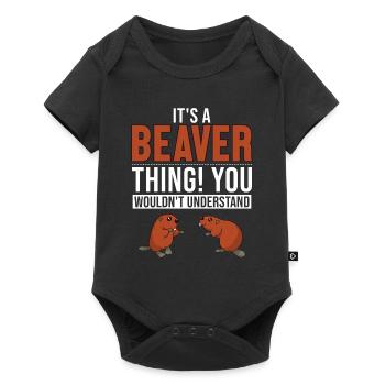 It's a Beaver Thing Eurasian Castor Canadensis - Baby Premium short-sleeve bodysuit - black - Front