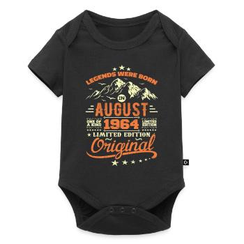 Vintage August 1964 Birthday August 1964 Gift - Baby Premium short-sleeve bodysuit - black - Front