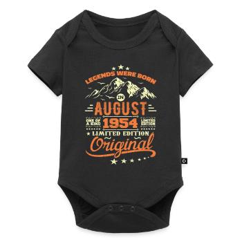 Jahrgang August 1954 Geburtstag August 1954 Geschenk - Baby Premium Kurzarmbody - Schwarz - Vorne