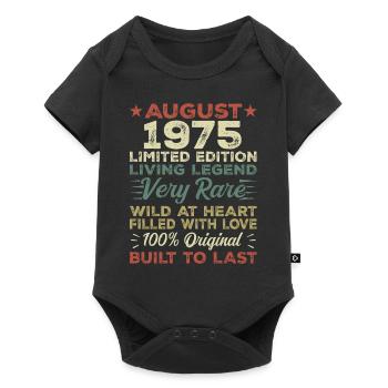 Août 1975 - Idée cadeau pour août 1975 - 1975 - Body à manches courtes Premium Bébé - noir - Devant