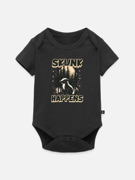 Skunk Skunk Happens - Baby Premium Kurzarmbody - Schwarz