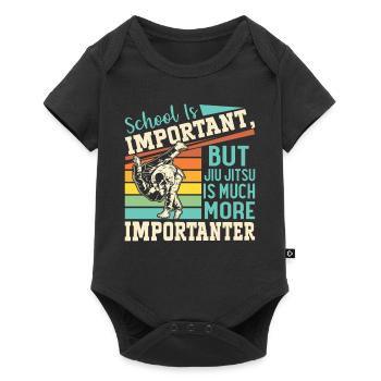 School is important but Jiu Jitsu is much more imp - Baby Premium Kurzarmbody - Schwarz - Vorne