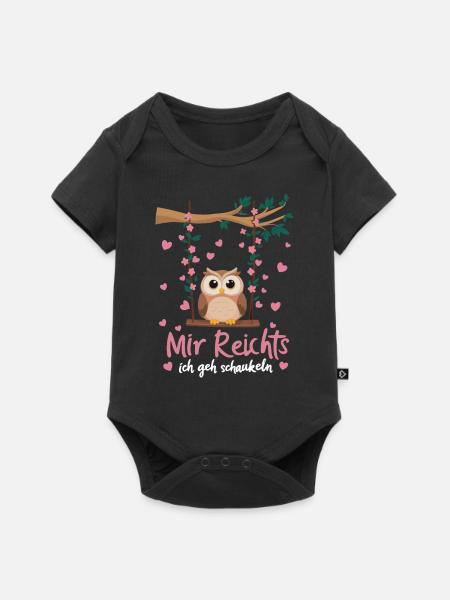 Nachteule Eule Eulen Vogel - Baby Premium Kurzarmbody - Schwarz