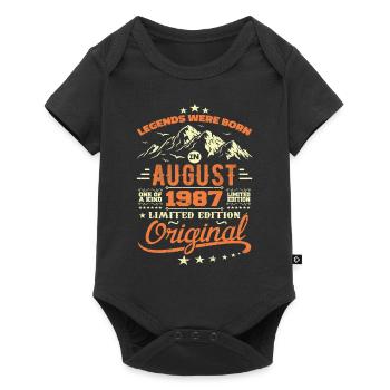 August 1987 Birthday August 1987 Vintage Gift - Baby Premium short-sleeve bodysuit - black - Front