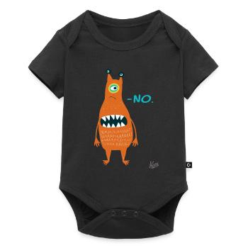 Monstre drôle et ennuyeux, non, cool - Body à manches courtes Premium Bébé - noir - Devant