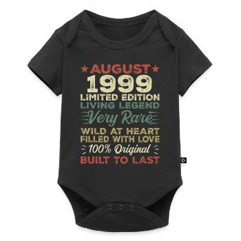 August 1999 - Geschenkidee Für August 1999 - 1999 - Baby Premium Kurzarmbody - Schwarz - Vorne