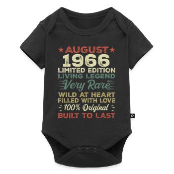Août 1966 - Idée cadeau pour août 1966 - 1966 - Body à manches courtes Premium Bébé - noir - Devant