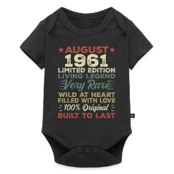 August 1961 - Geschenkidee Für August 1961 - 1961 - Baby Premium Kurzarmbody - Schwarz - Vorne
