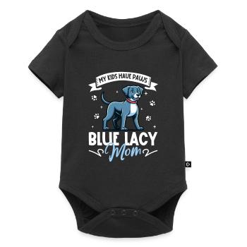 Maman en dentelle bleue - Body à manches courtes Premium Bébé - noir - Devant