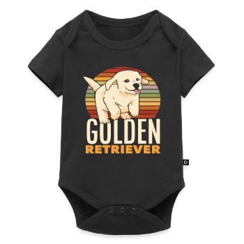 Retro Golden Retriever - Baby Premium short-sleeve bodysuit - black - Front