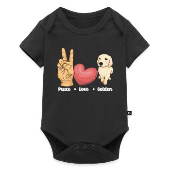 Peace Love Golden Retriever - Baby Premium short-sleeve bodysuit - black - Front