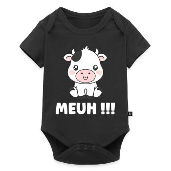 vache - Body à manches courtes Premium Bébé - noir - Devant